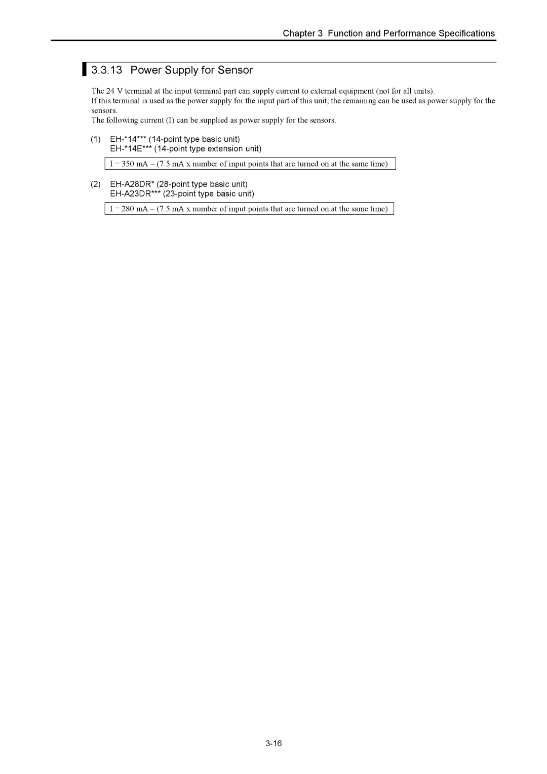 Hitachi NJI-350B manual Power Supply for Sensor 