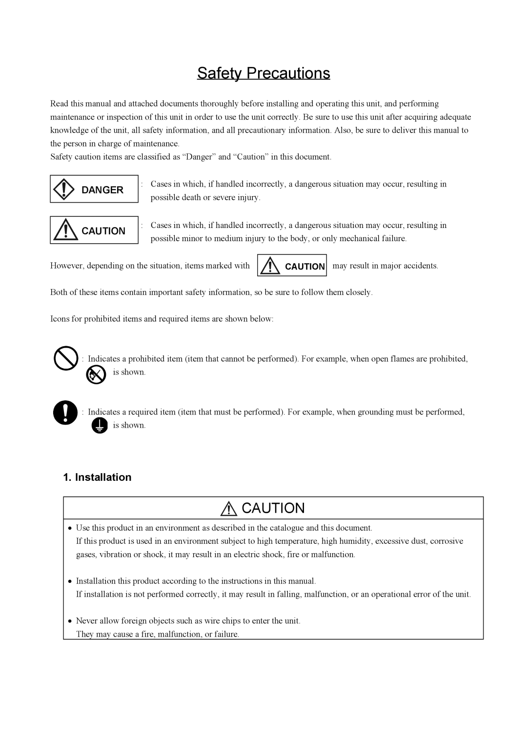 Hitachi NJI-350B manual Safety Precautions 