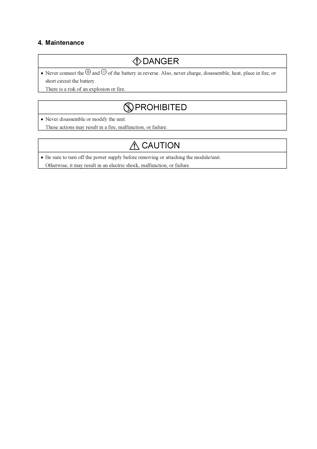 Hitachi NJI-350B manual Prohibited 