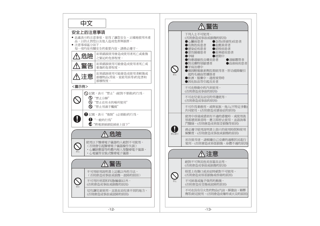 Hitachi NR-7000 manual 安全上的注意事項 