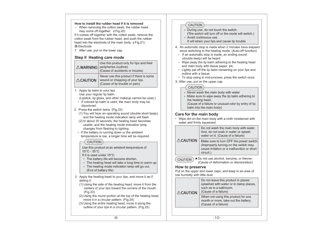 Hitachi NR-7000 manual Step II Heating care mode, Care for the main body, How to preserve 