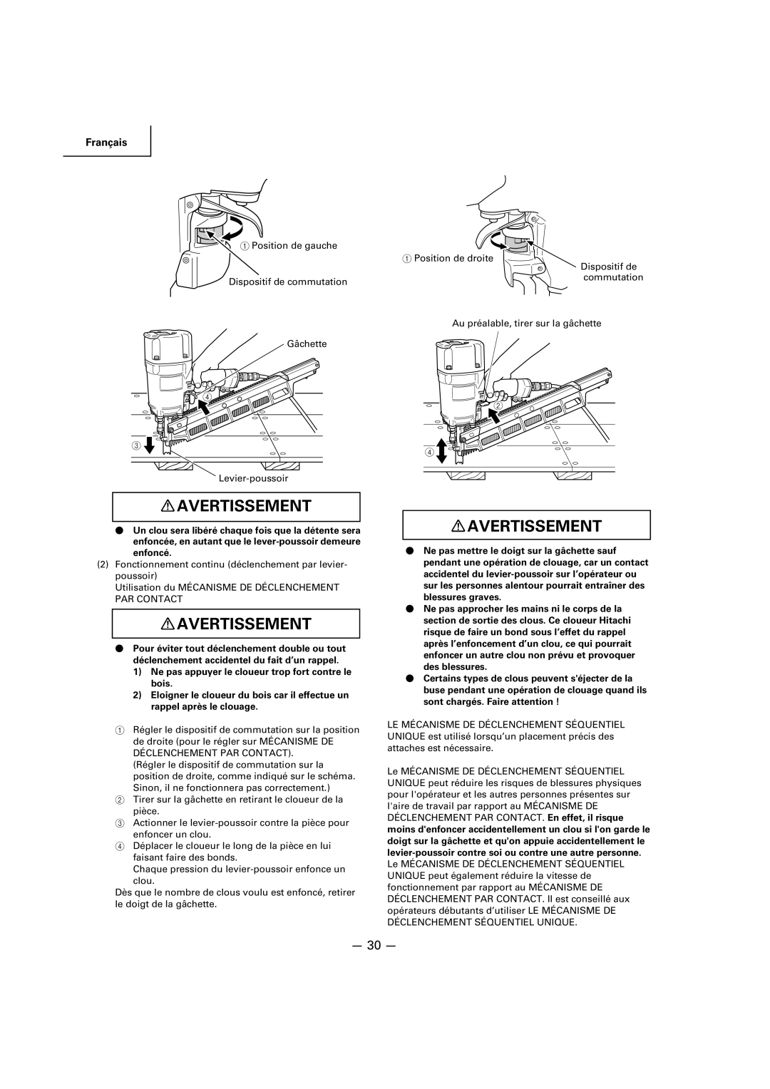 Hitachi NR83A2(S1), NR83A2(Y) manual Avertissement 