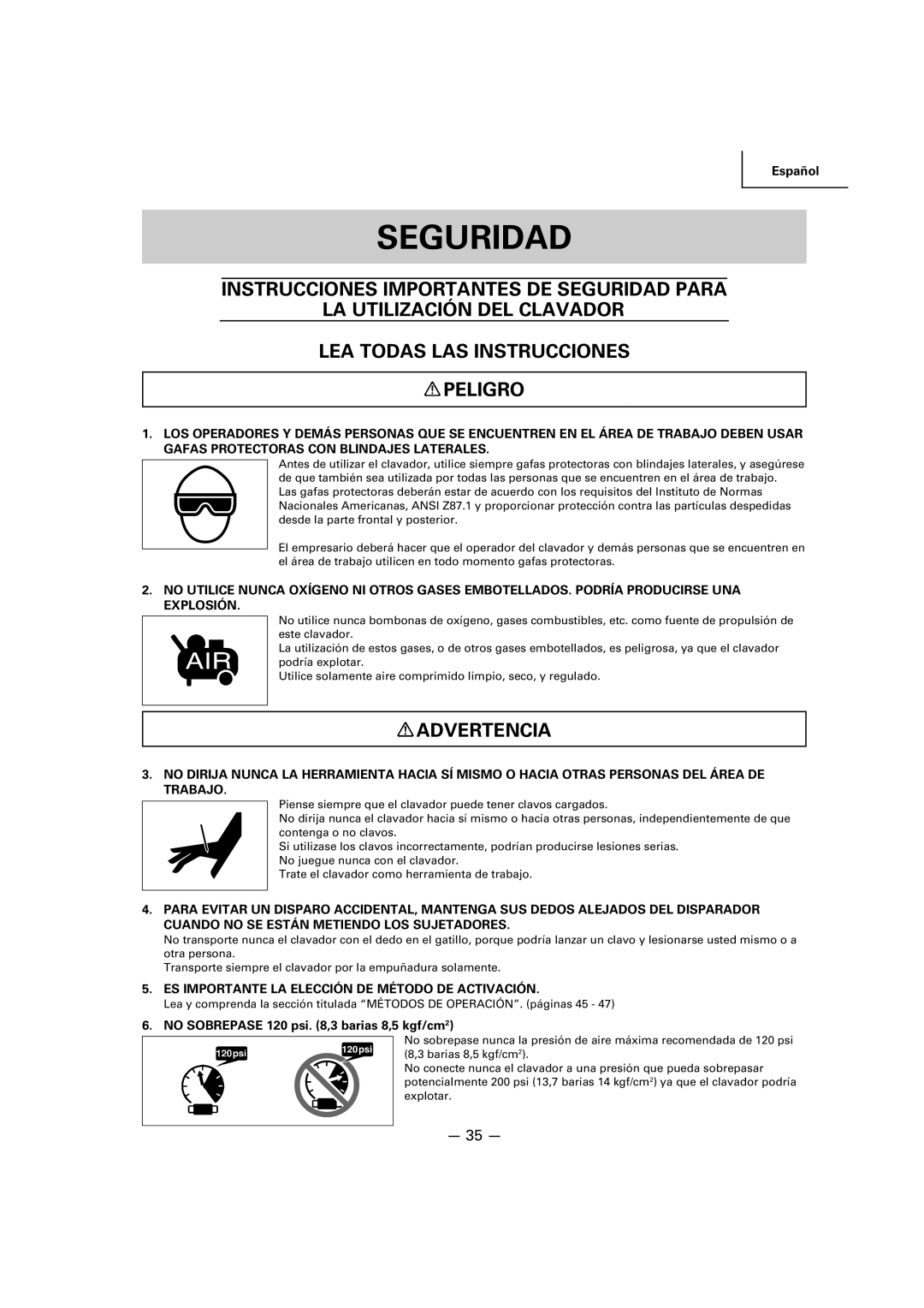 Hitachi NR83A2(Y), NR83A2(S1) manual Seguridad, Advertencia, ES Importante LA Elección DE Método DE Activación 