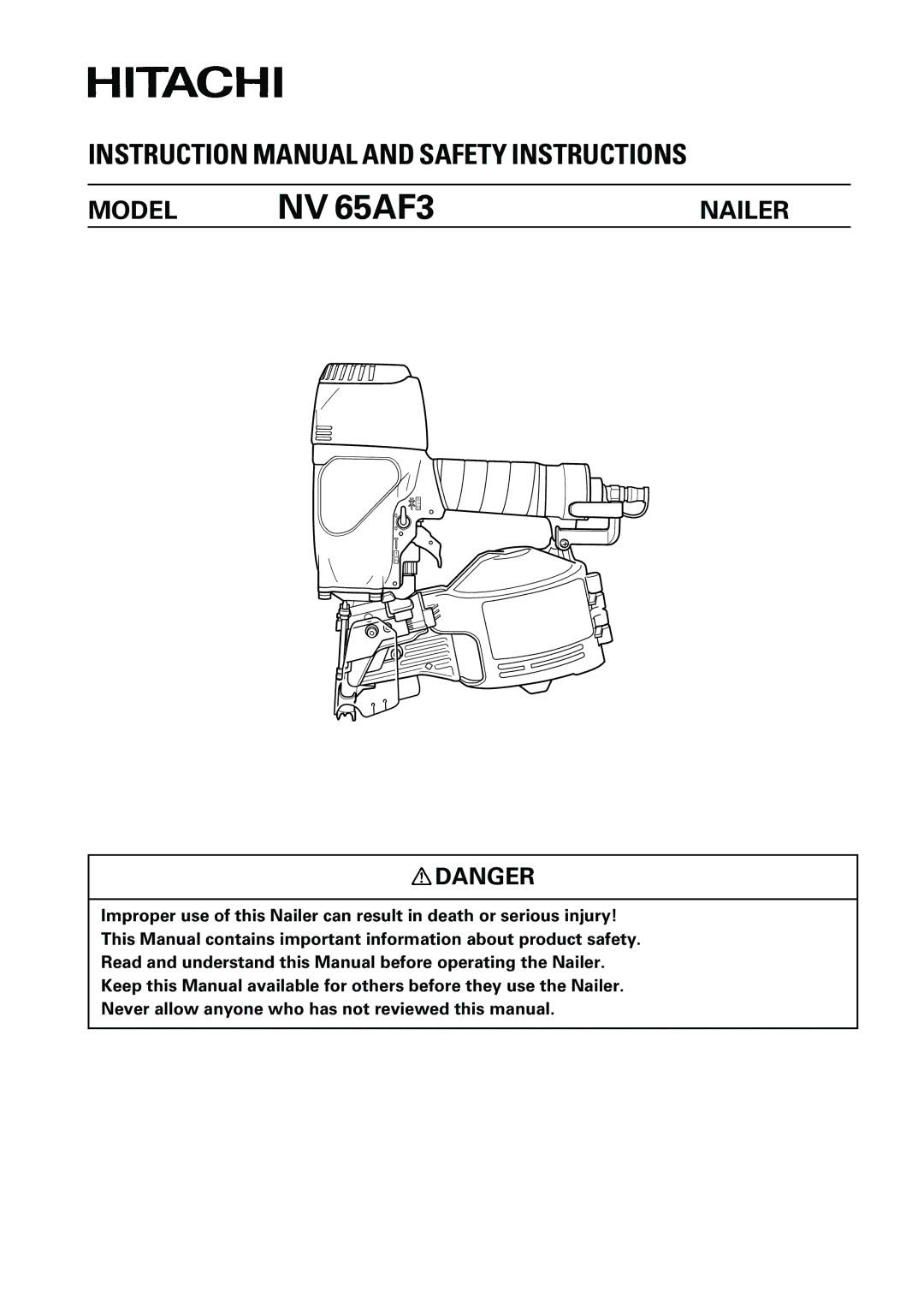 Hitachi NV 65AF3 instruction manual 