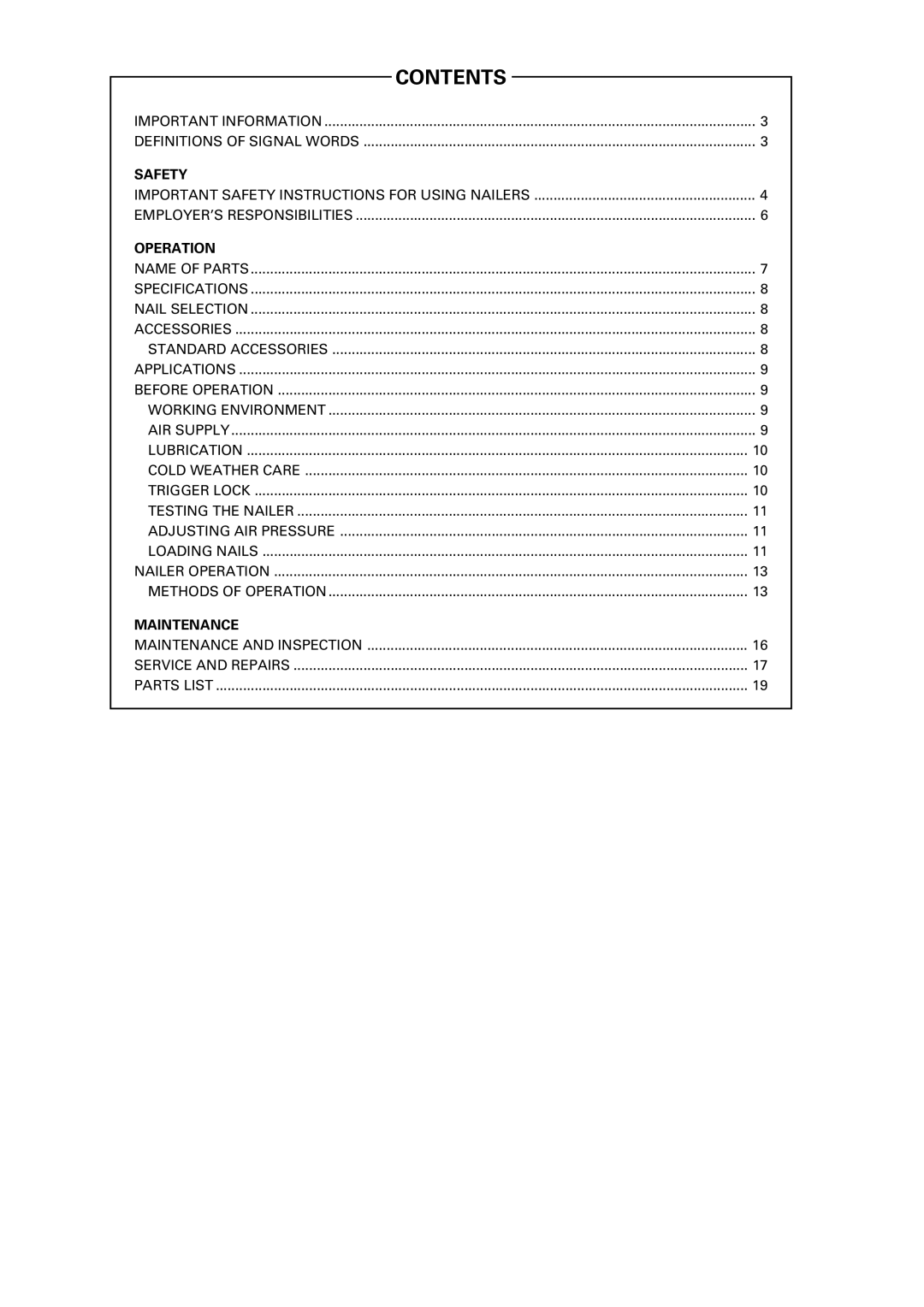 Hitachi NV 65AF3 instruction manual Contents 