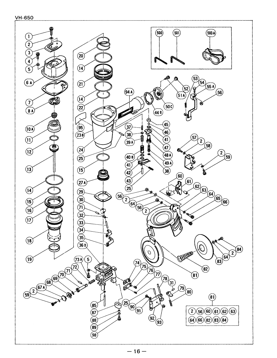 Hitachi NV50AA, VH-650 manual 