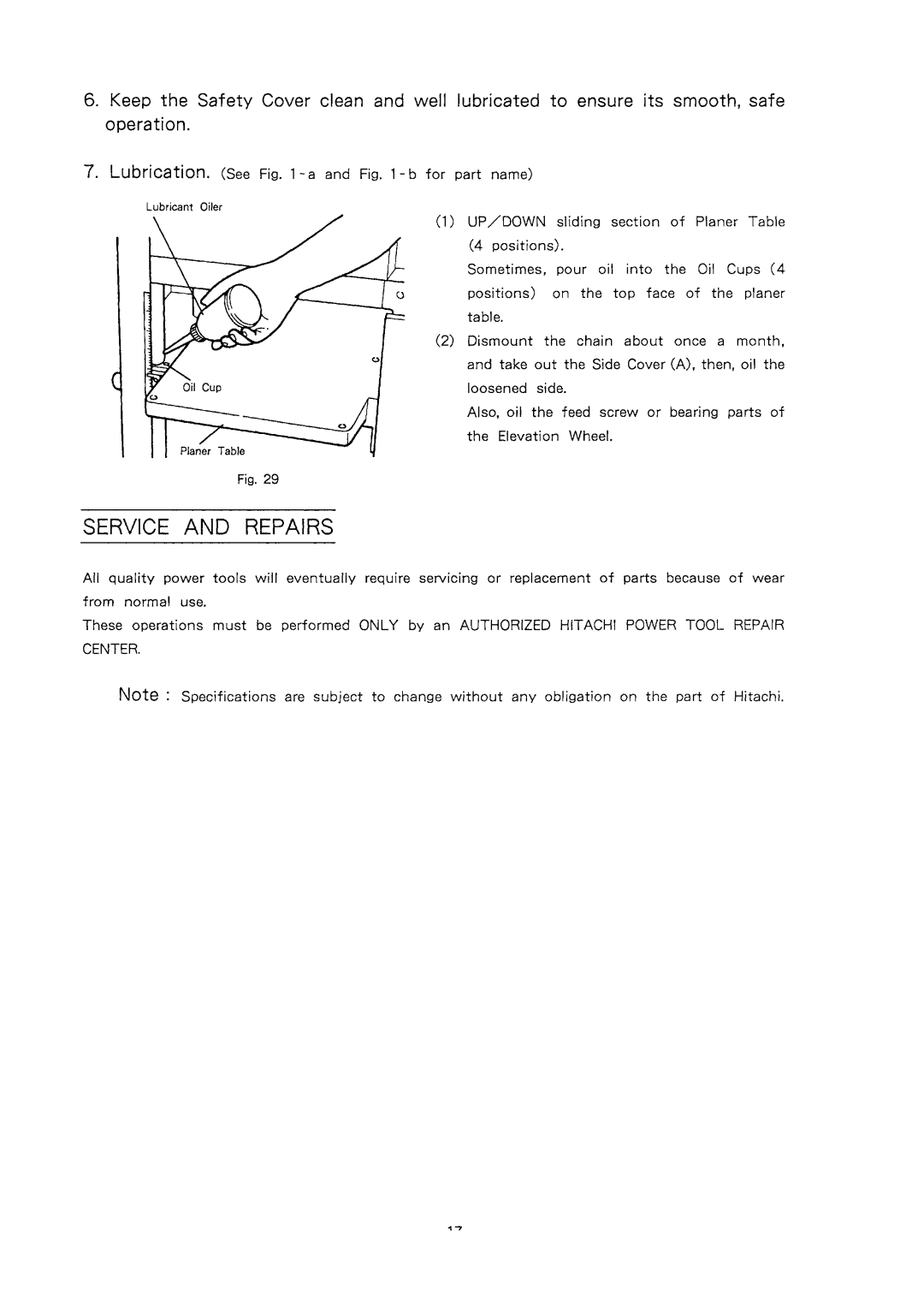 Hitachi P12RA manual 