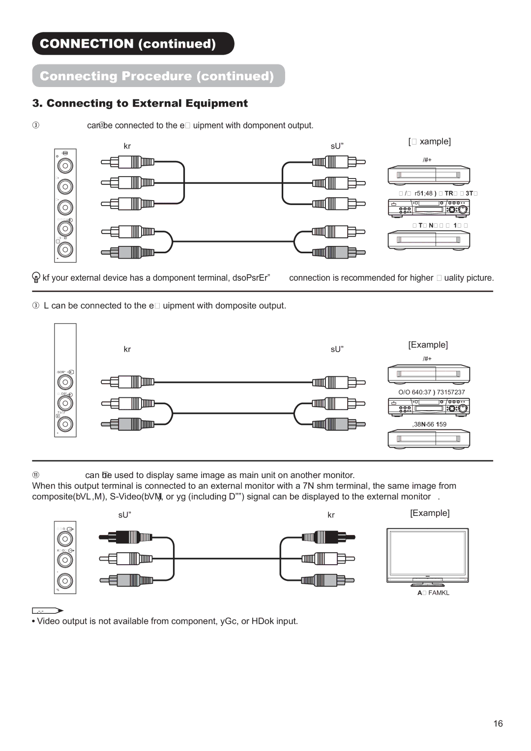 Hitachi P42H01AU, P50H01AU manual 211&7,21FRQWLQXHG, &RqqhfwlqjWrWhuqdoTxls Hqw, Dpsoh@ 