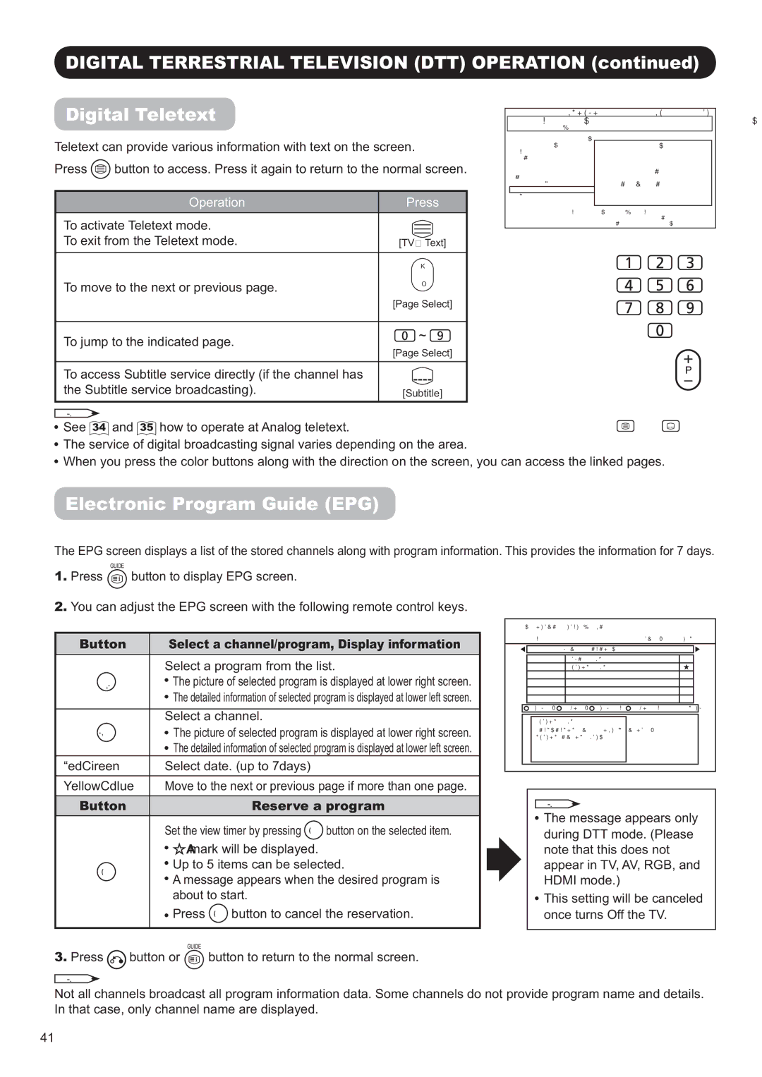 Hitachi P50H01AU, P42H01AU manual LJLWDO7HOHWHW, OHFWURQLF3URJUD *XLGH3*, 5HG*UHHQ, Xwwrq 5HVHUYHDSURJUD 