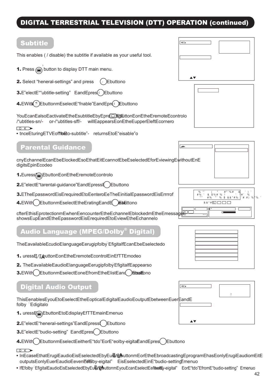 Hitachi P42H01AU, P50H01AU manual 6XEWLWOH, 3DUHQWDO*XLGDQFH, $XGLR/DQJXDJH03*ROE\ŠLJLWDO, LJLWDO$XGLR2XWSXW,  