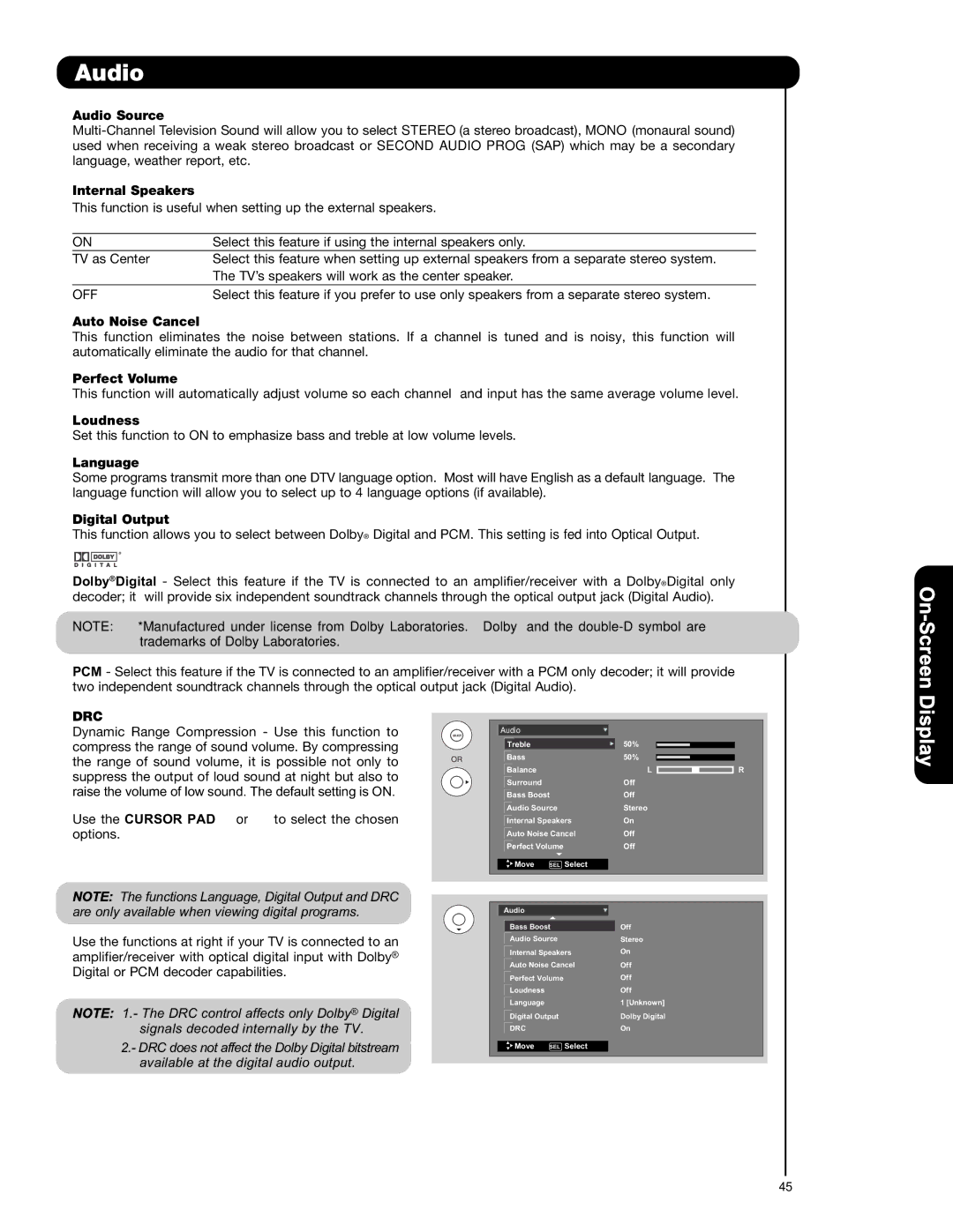 Hitachi P42T501, P42T501A, P50T501, P50T501A, P55T551 important safety instructions Drc 