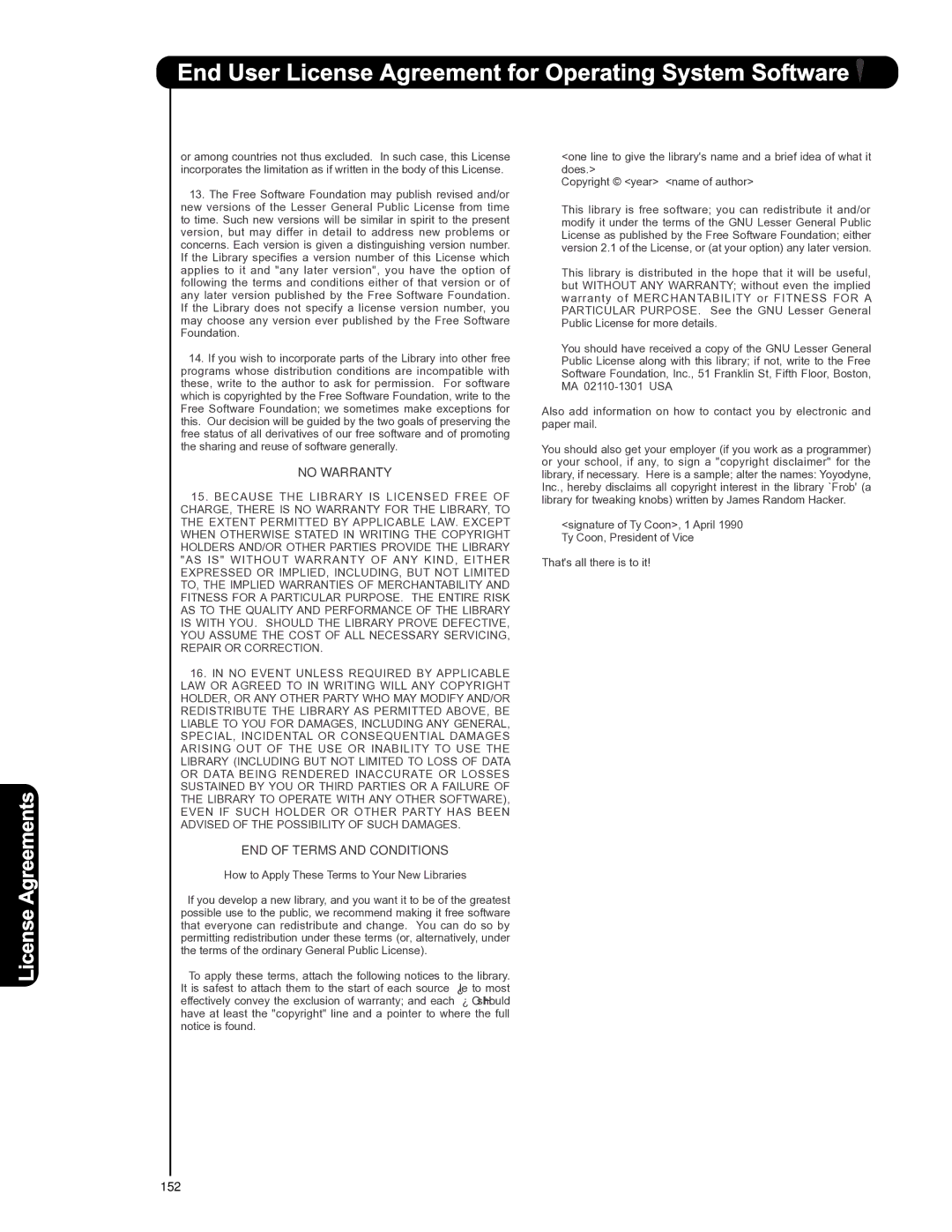 Hitachi P42T501, P42T501A, P50T501, P50T501A, P55T551 important safety instructions Agreements 