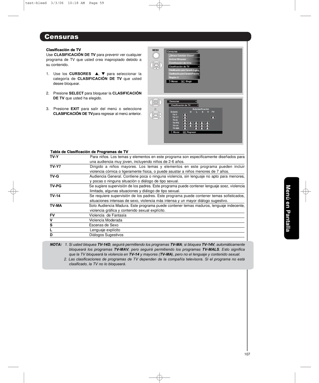 Hitachi P50H401, P55H401 important safety instructions Tv-Y, TV-Y7, Tv-G, Tv-Pg, Tv-Ma 