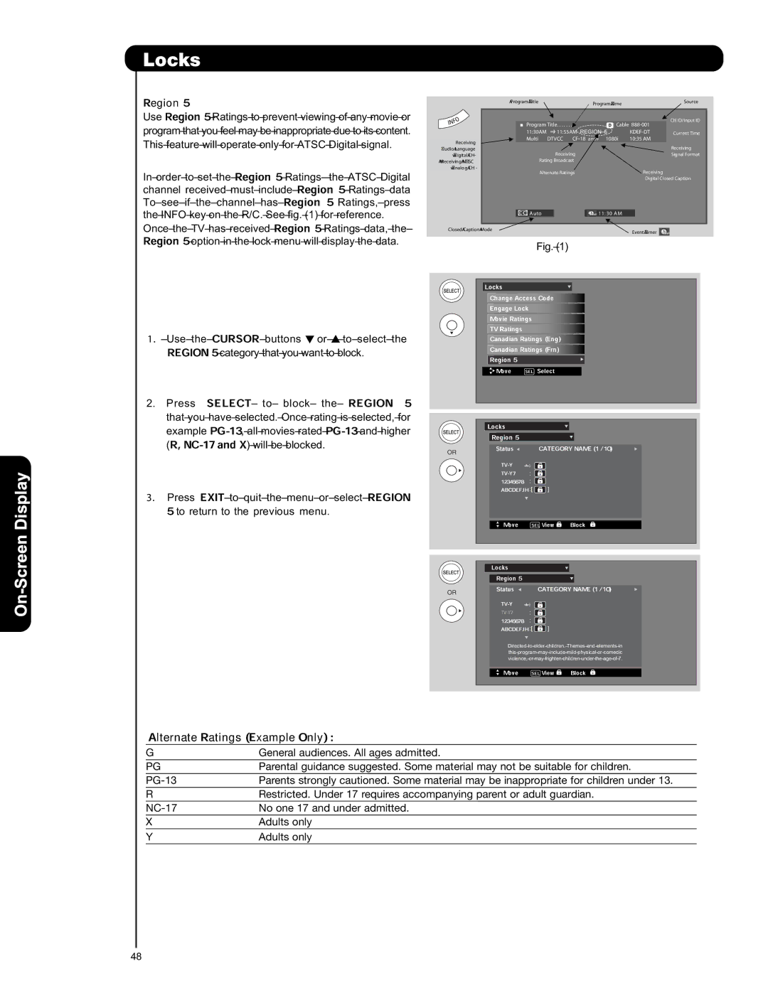 Hitachi P50S601 important safety instructions Dtvcc 