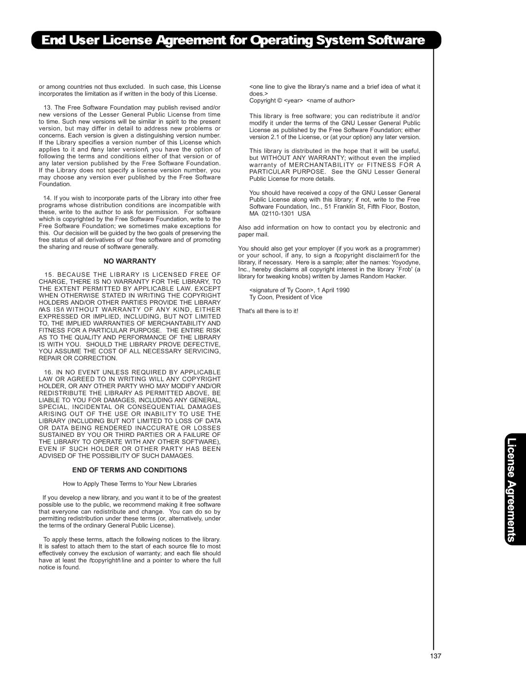 Hitachi P50S601 important safety instructions 137 