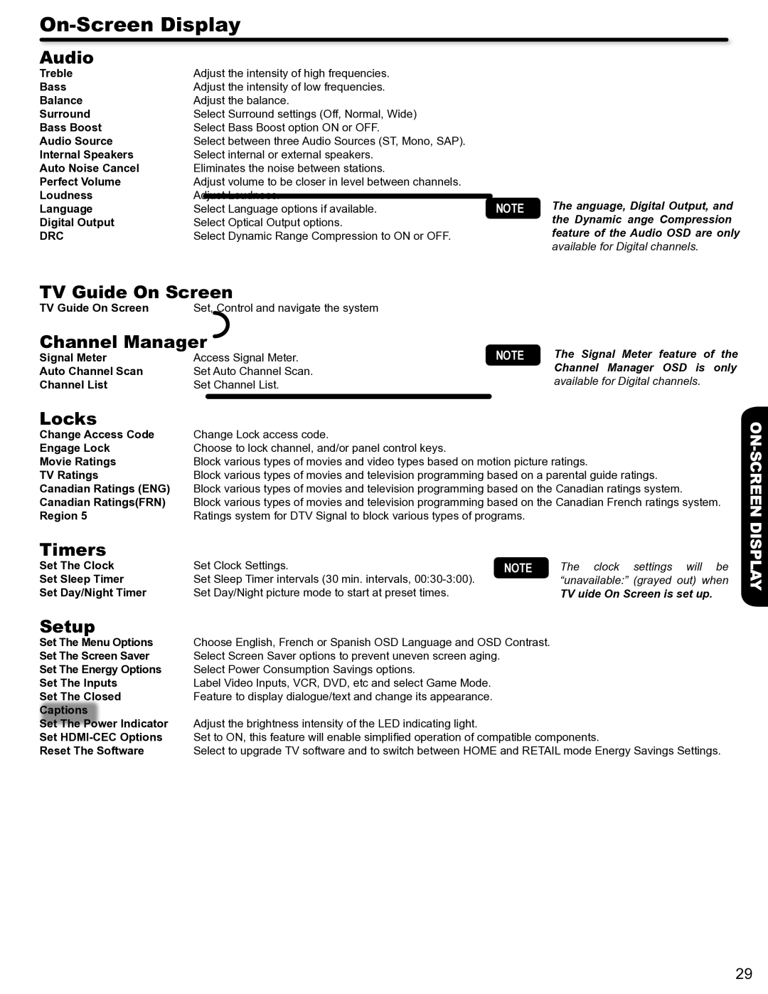 Hitachi P50S602 Treble, Balance, Surround, Bass Boost, Audio Source, Internal Speakers, Auto Noise Cancel, Loudness 