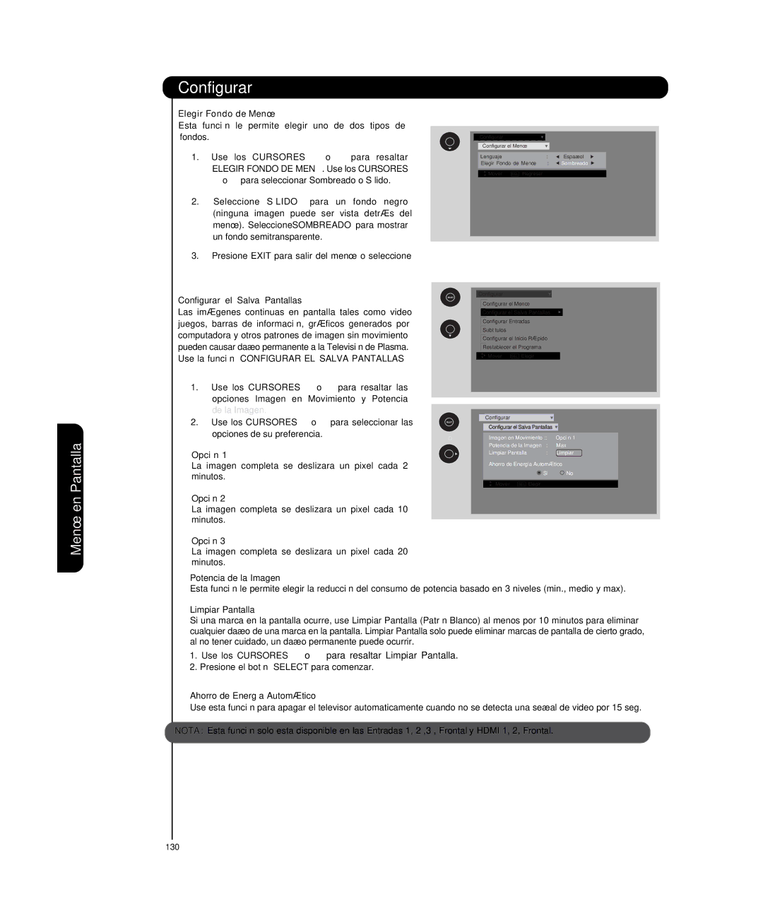 Hitachi P50T501, P55T551 manual Use los Cursores o para resaltar Limpiar Pantalla 