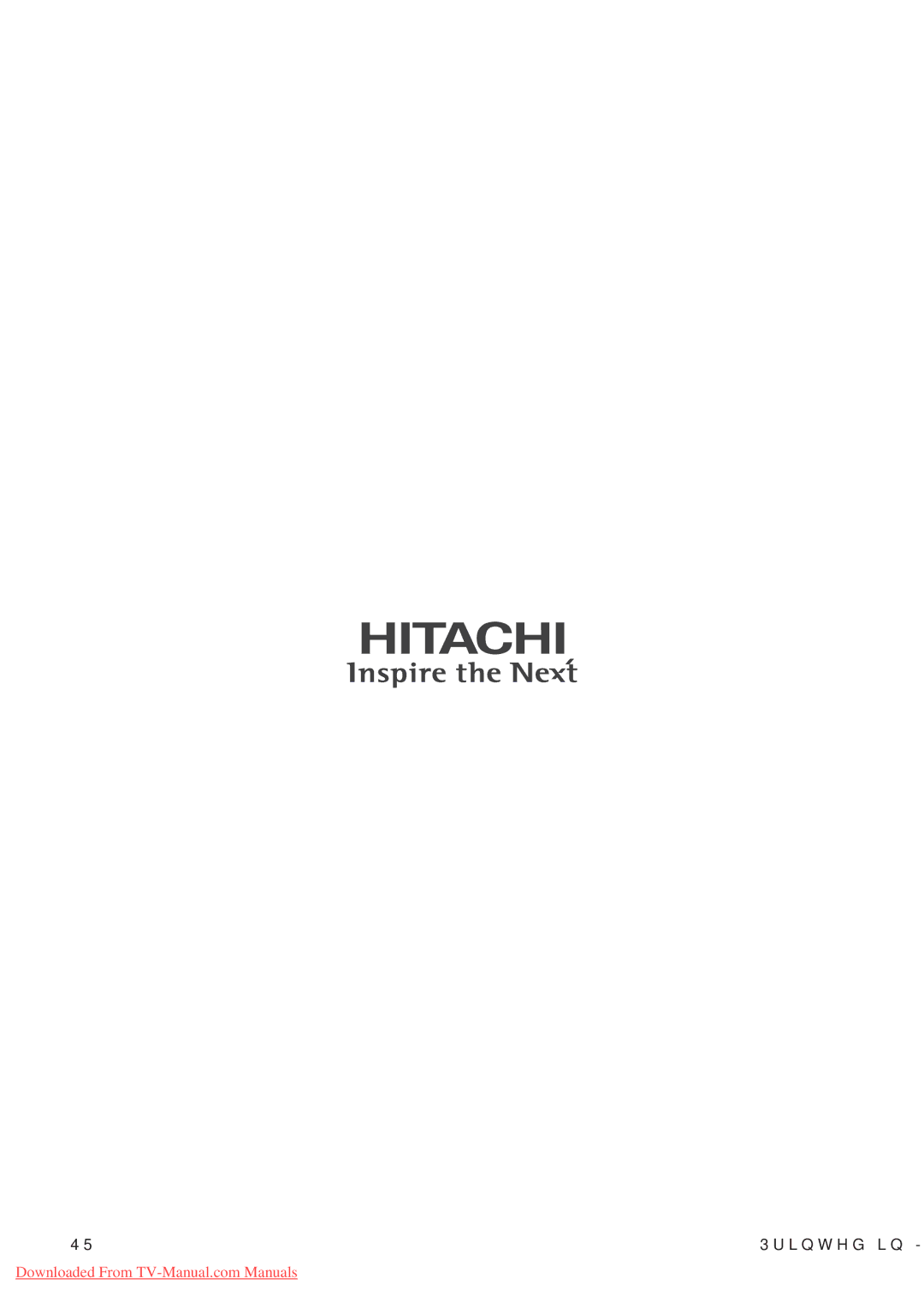 Hitachi P60X01A manual 45 