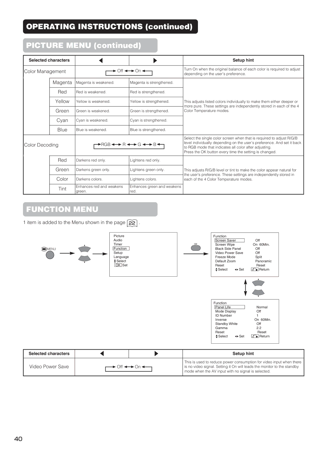 Hitachi PW1 user manual Item is added to the Menu shown, Selected characters 