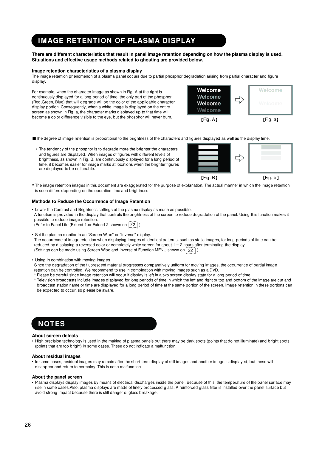 Hitachi PW1A Image Retention of Plasma Display, Methods to Reduce the Occurrence of Image Retention, About screen defects 