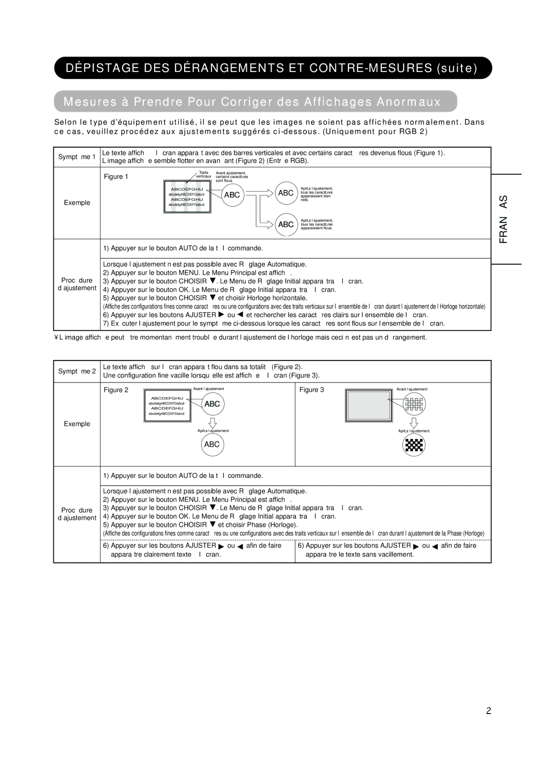 Hitachi PW1A user manual Appuyer sur le bouton Choisir Et choisir Horloge horizontale 