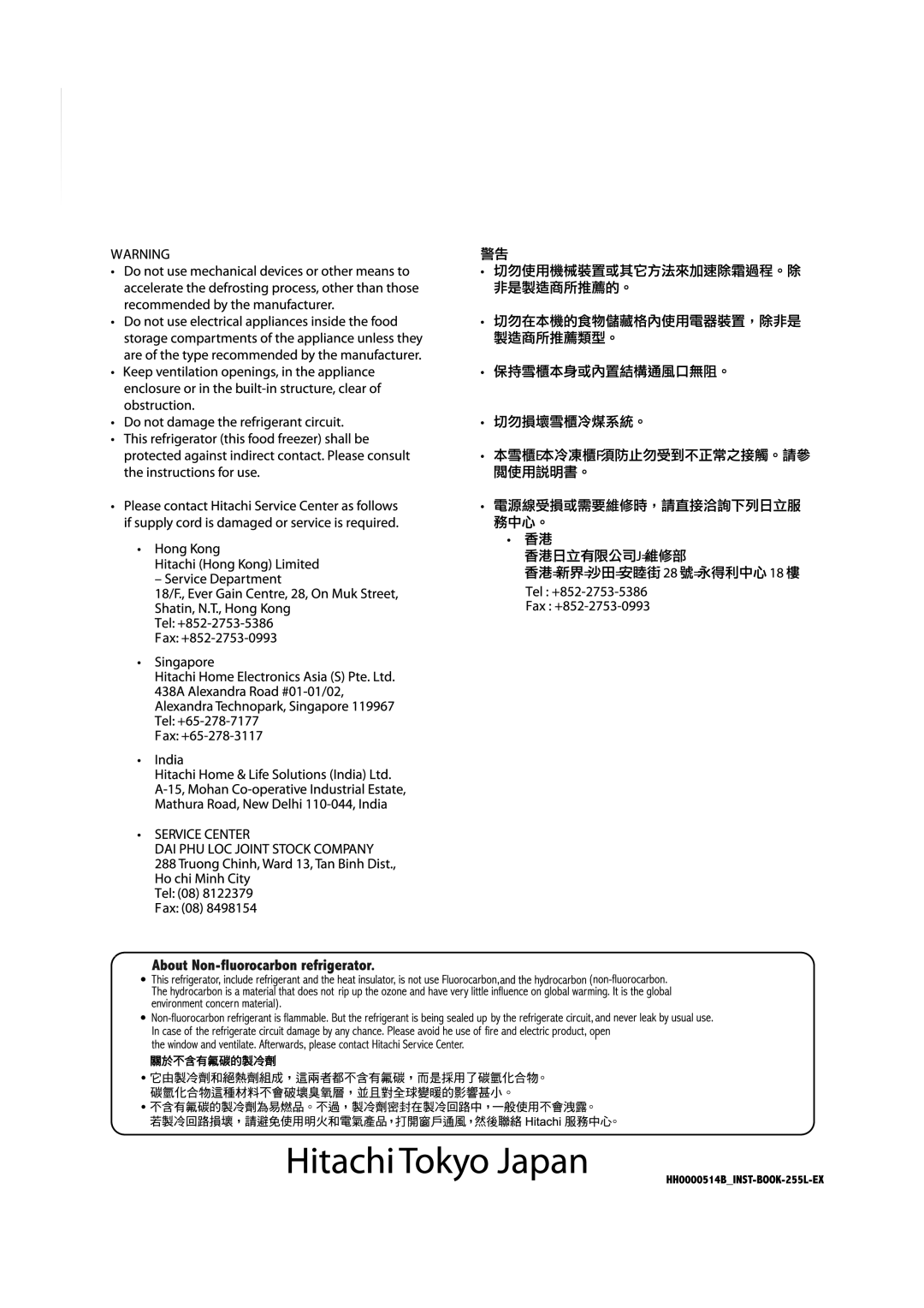 Hitachi R-26SVND-1, R-26SVG, R-26SVH operation manual 