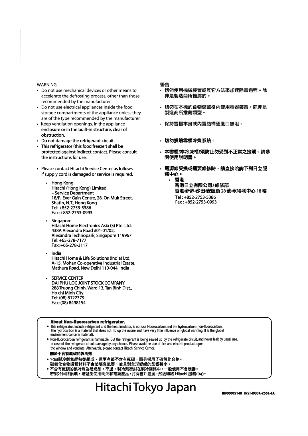 Hitachi R-26SVND-1, R-26SVG, R-26SVH operation manual 