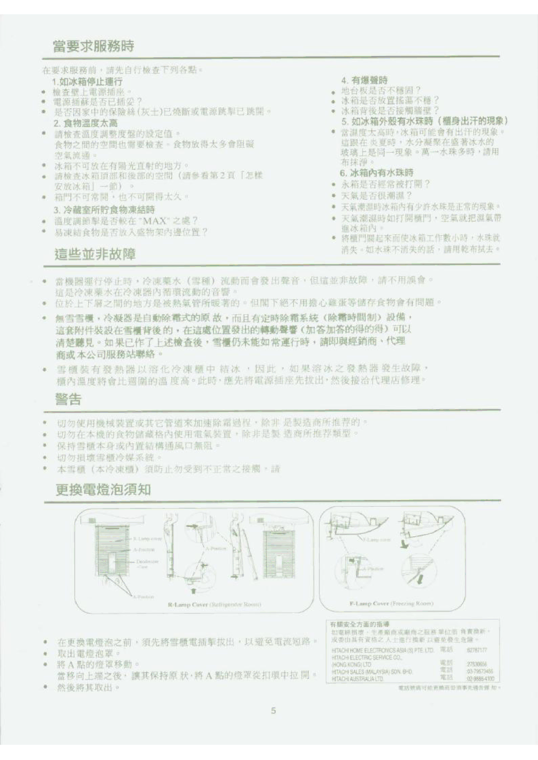 Hitachi R-480ET5 manual 