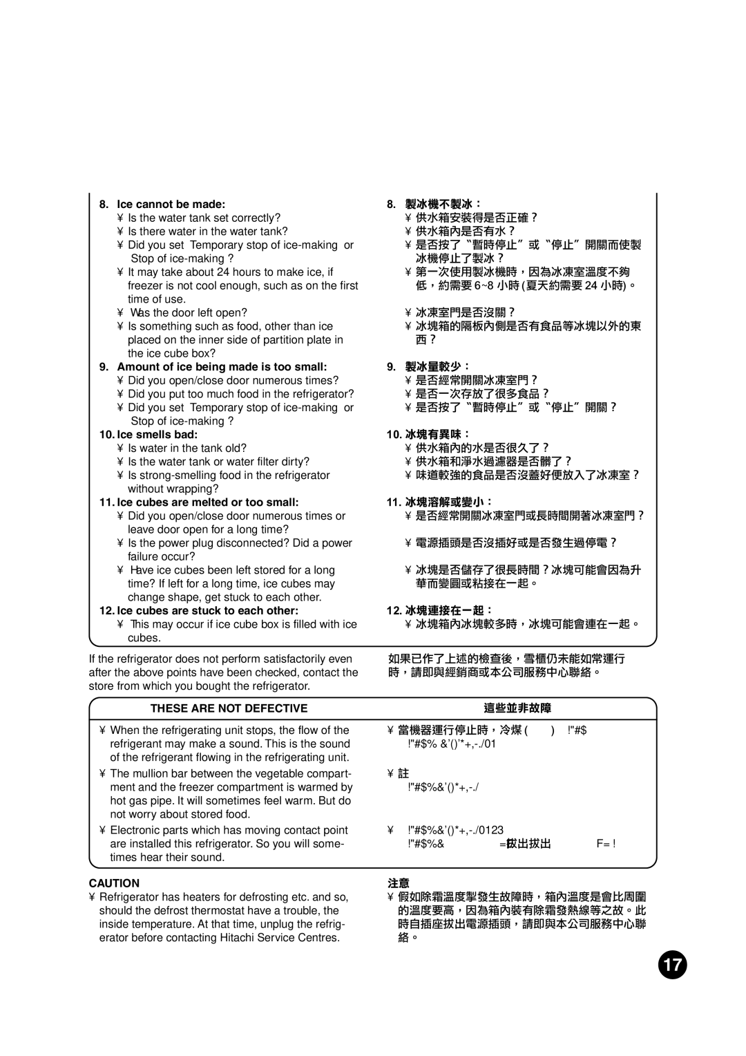 Hitachi R-S37SVH, R-S37SVND, R-S37SVS operation manual These are not Defective 