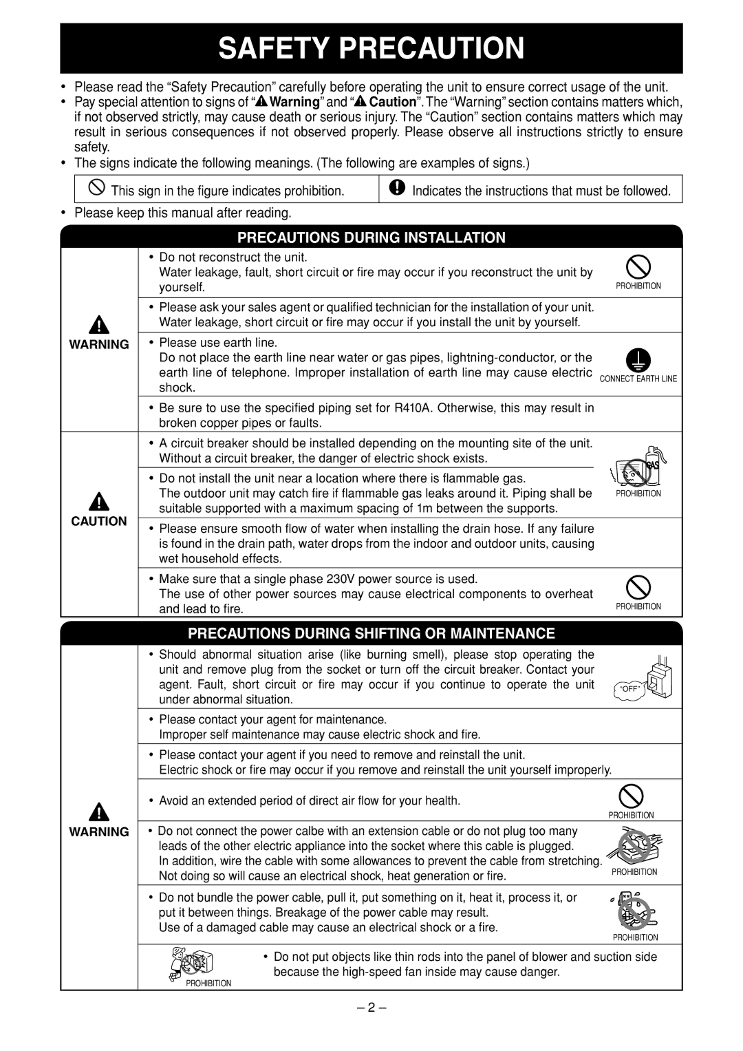 Hitachi RAS-25YHA / RAC-25YHA RAS-35YHA / RAC-35YHA INDOOR UNIT instruction manual Precautions During Installation 