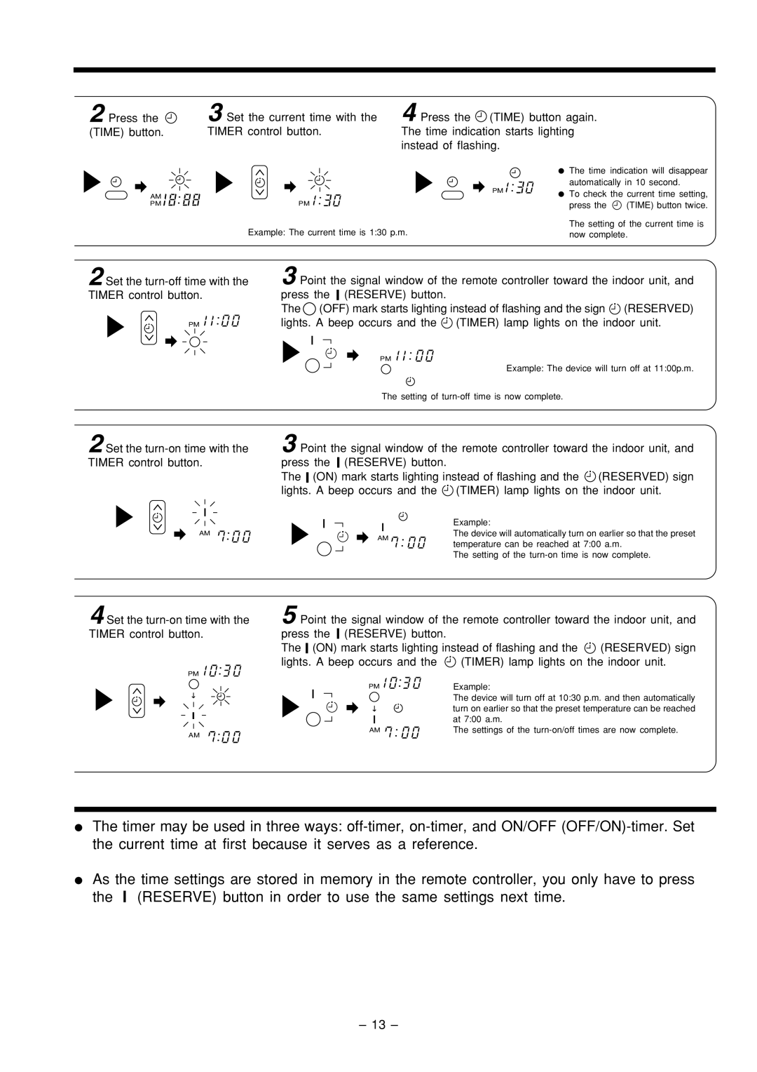 Hitachi RAS-51CHA3 instruction manual Lights. a beep occurs Timer lamp lights on the indoor unit 