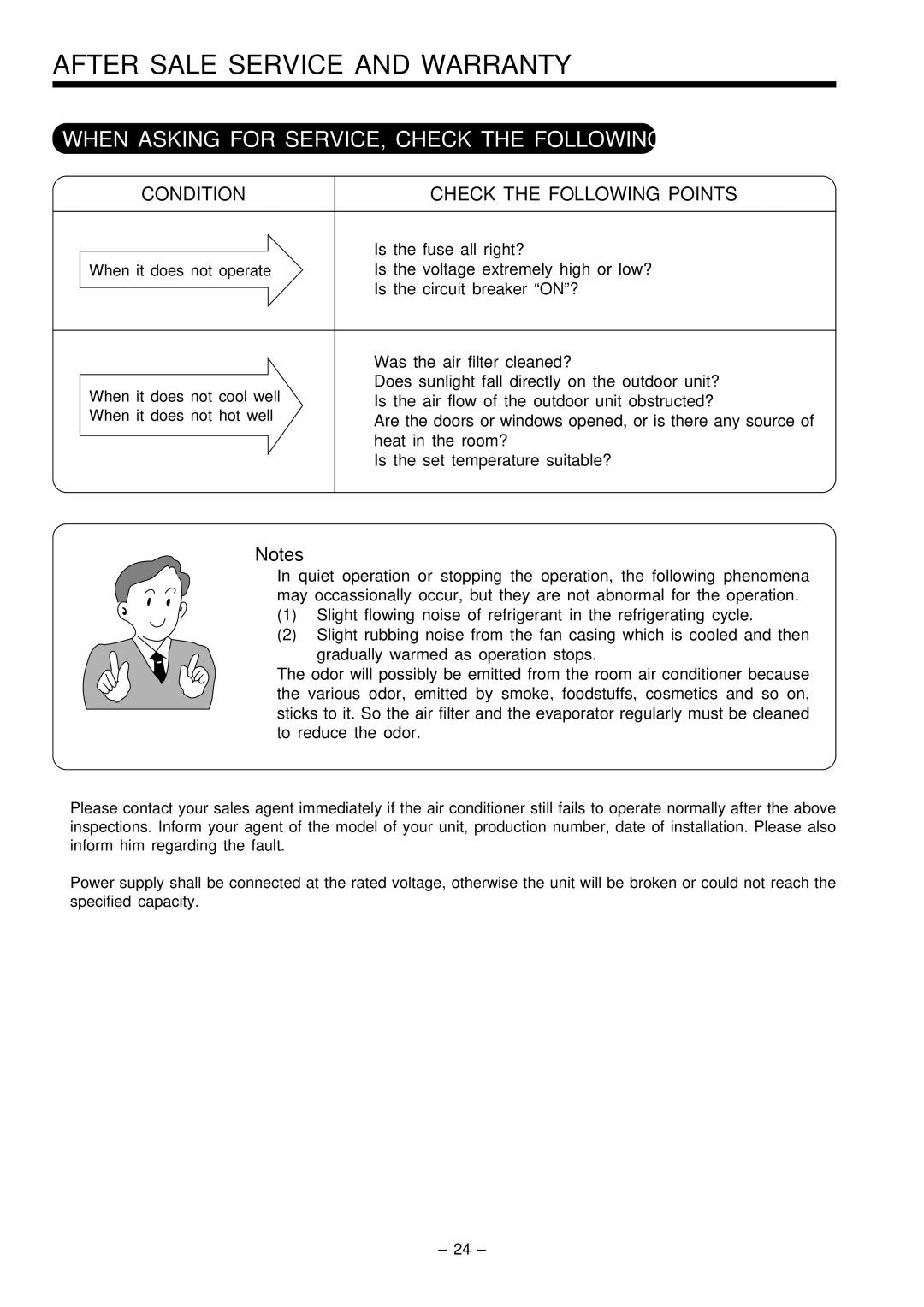 Hitachi RAS-51CHA3 instruction manual After Sale Service and Warranty, When Asking for SERVICE, Check the Following Points 