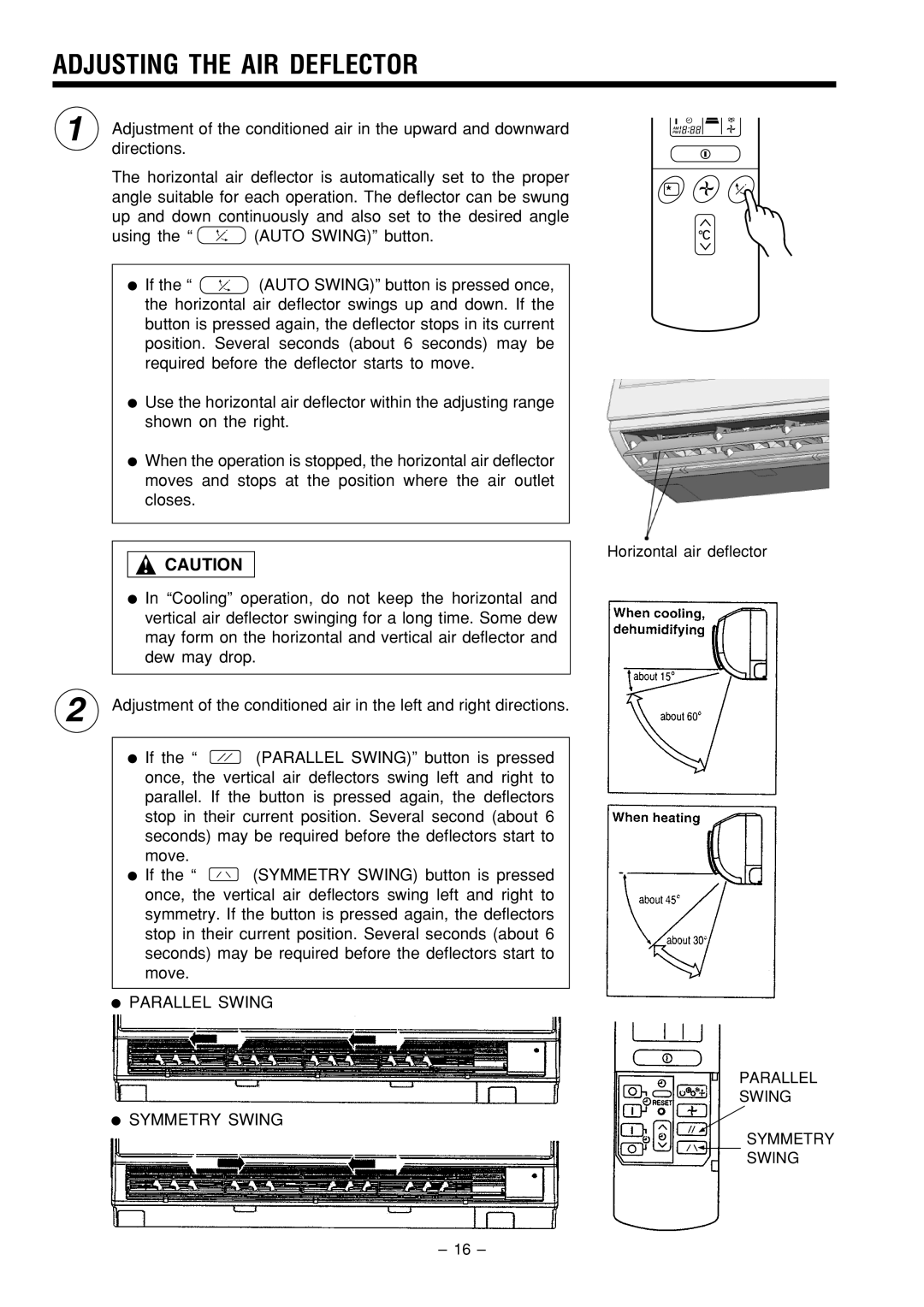 Hitachi RAS-80YHA instruction manual Adjusting The Air Deflector 