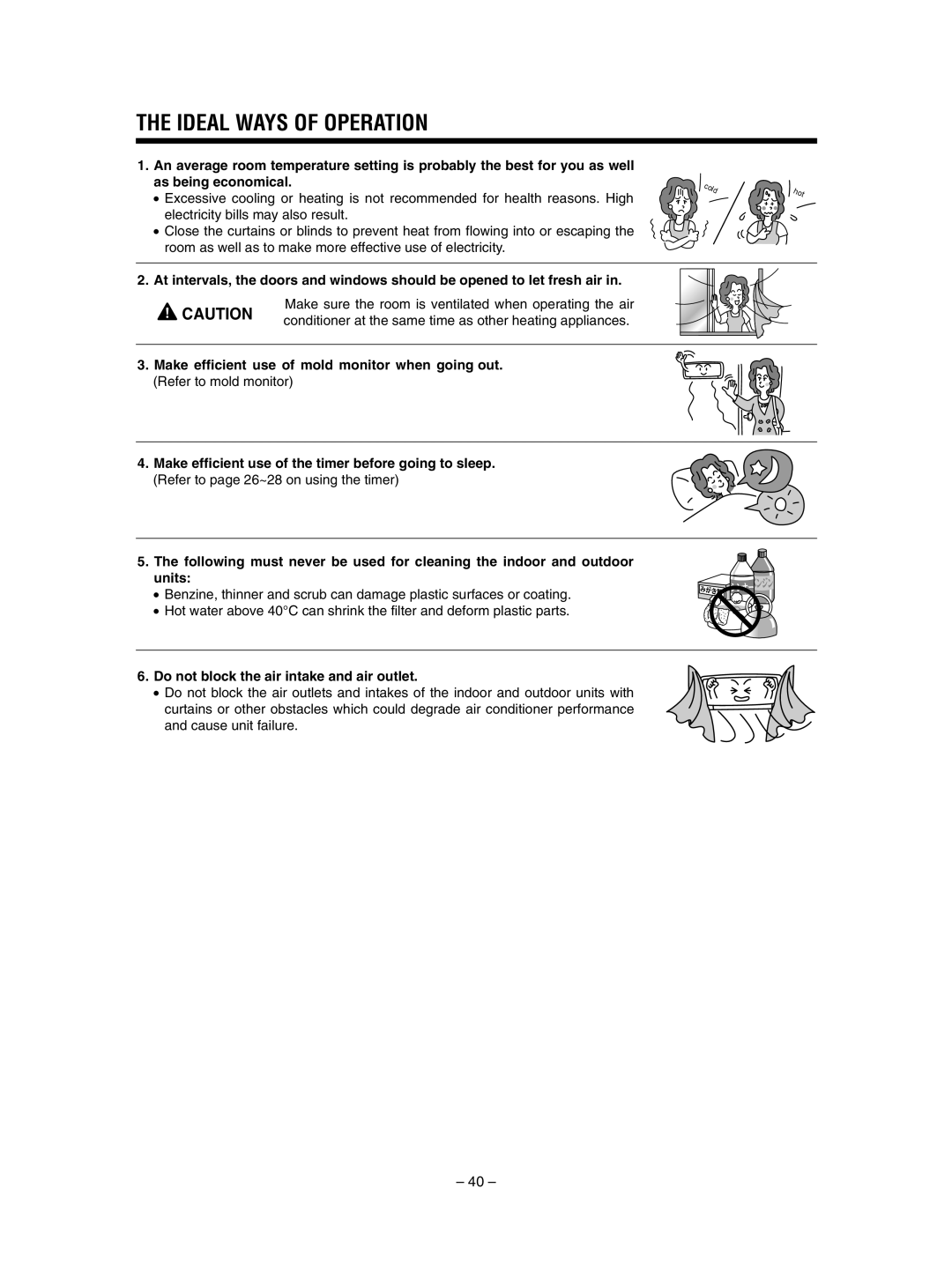 Hitachi RAS-SX13HAK / RAC-SX13HAK, RAS-SX10HAK / RAC-SX10HAK instruction manual The Ideal Ways Of Operation 