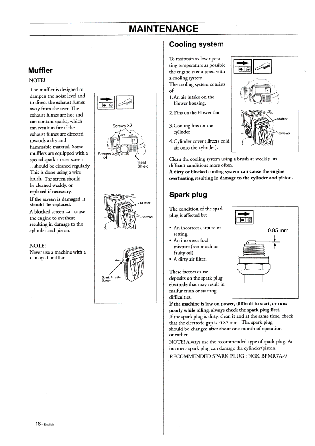 Hitachi RB 65EF manual Can cause the engine 