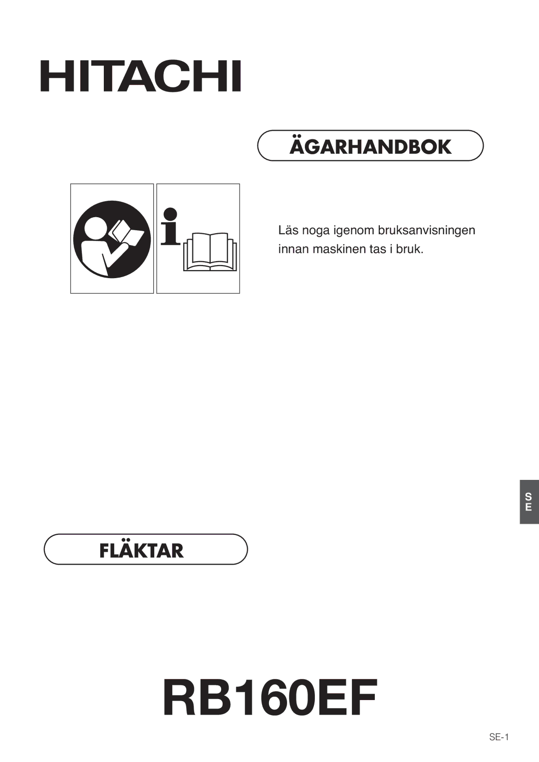 Hitachi RB160EF owner manual Ägarhandbok 