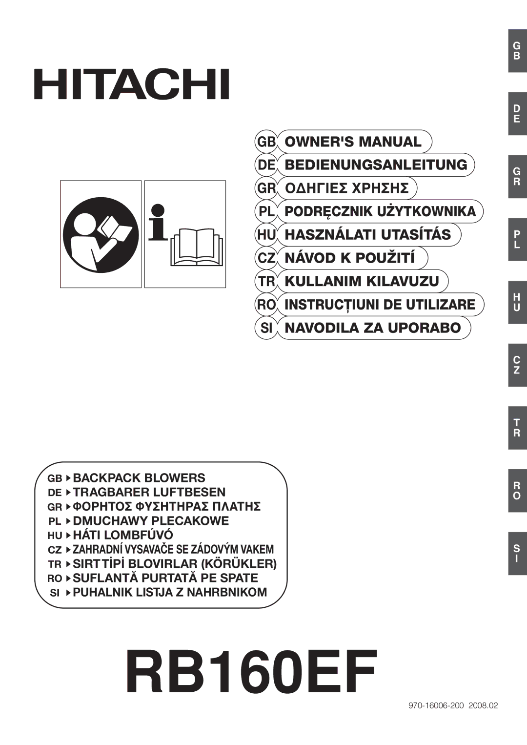 Hitachi RB160EF owner manual 