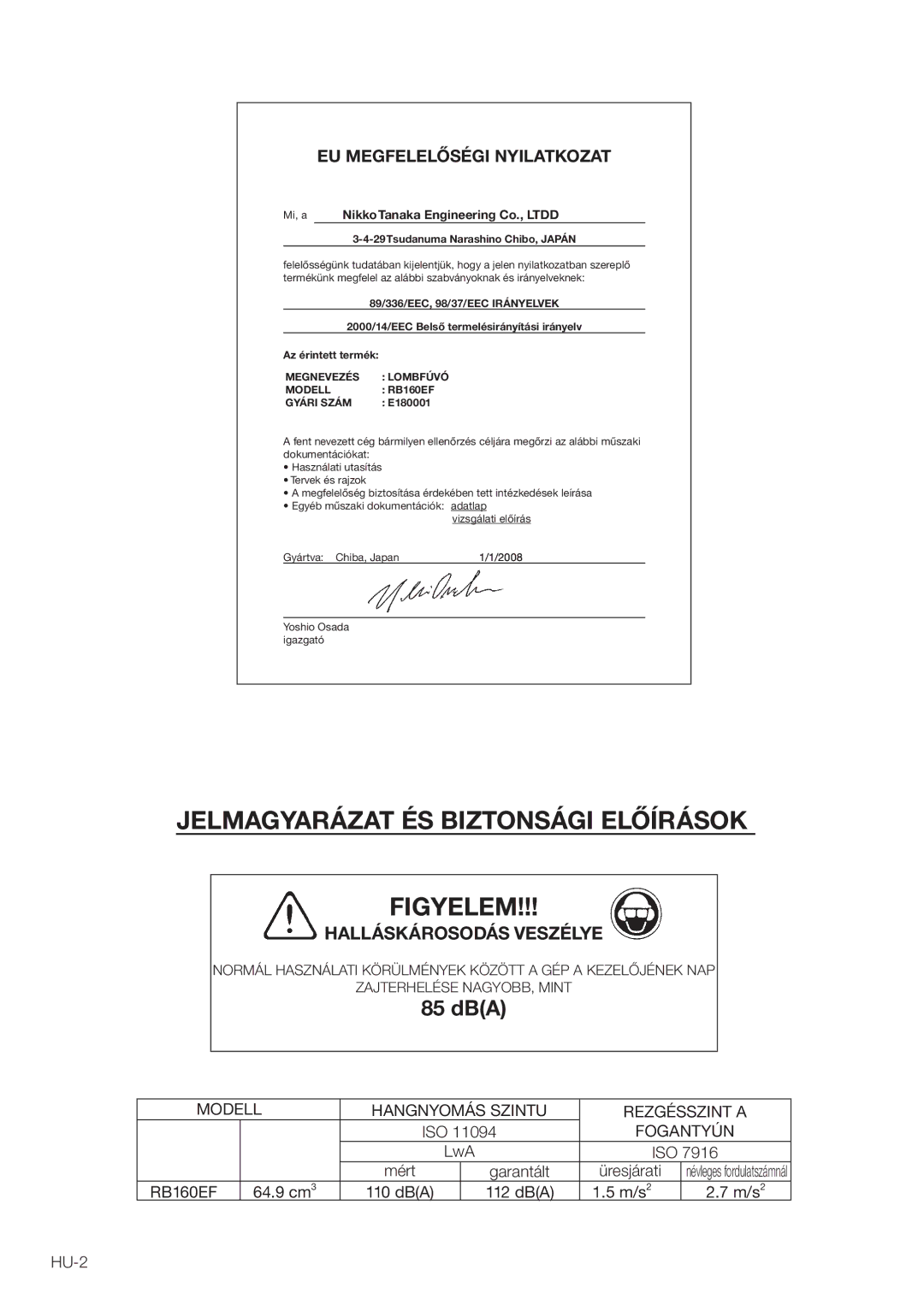 Hitachi RB160EF owner manual 33.43!3,  49± ,  MS, Óresj¸Rati,  Cm 