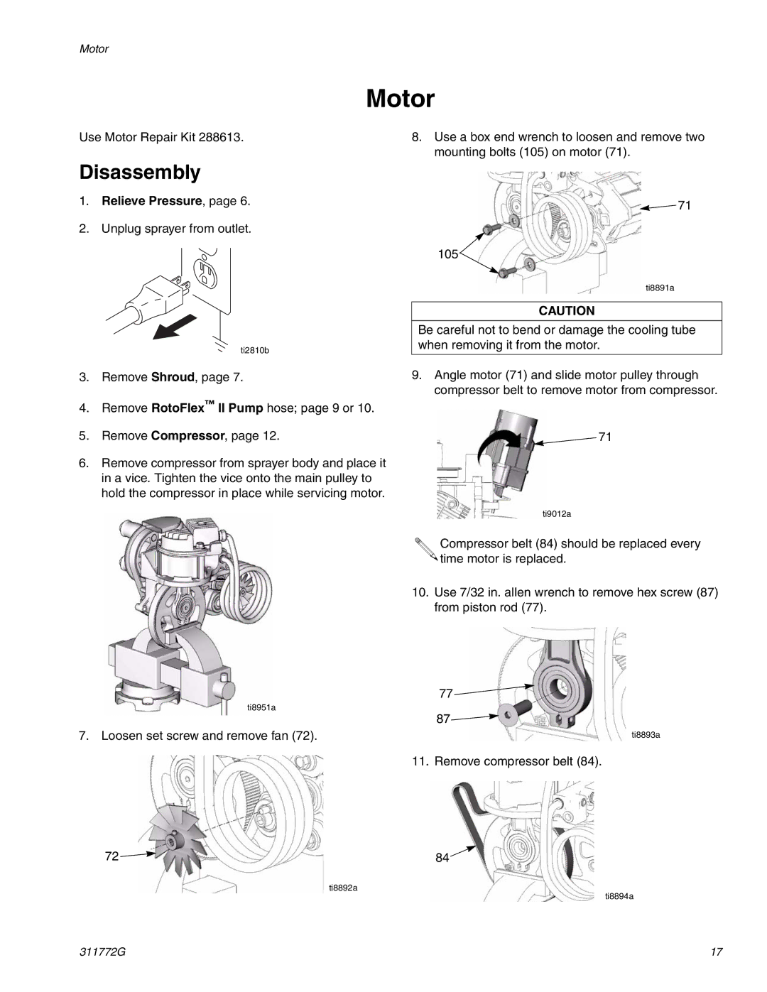 Hitachi RTX 900 important safety instructions Motor 