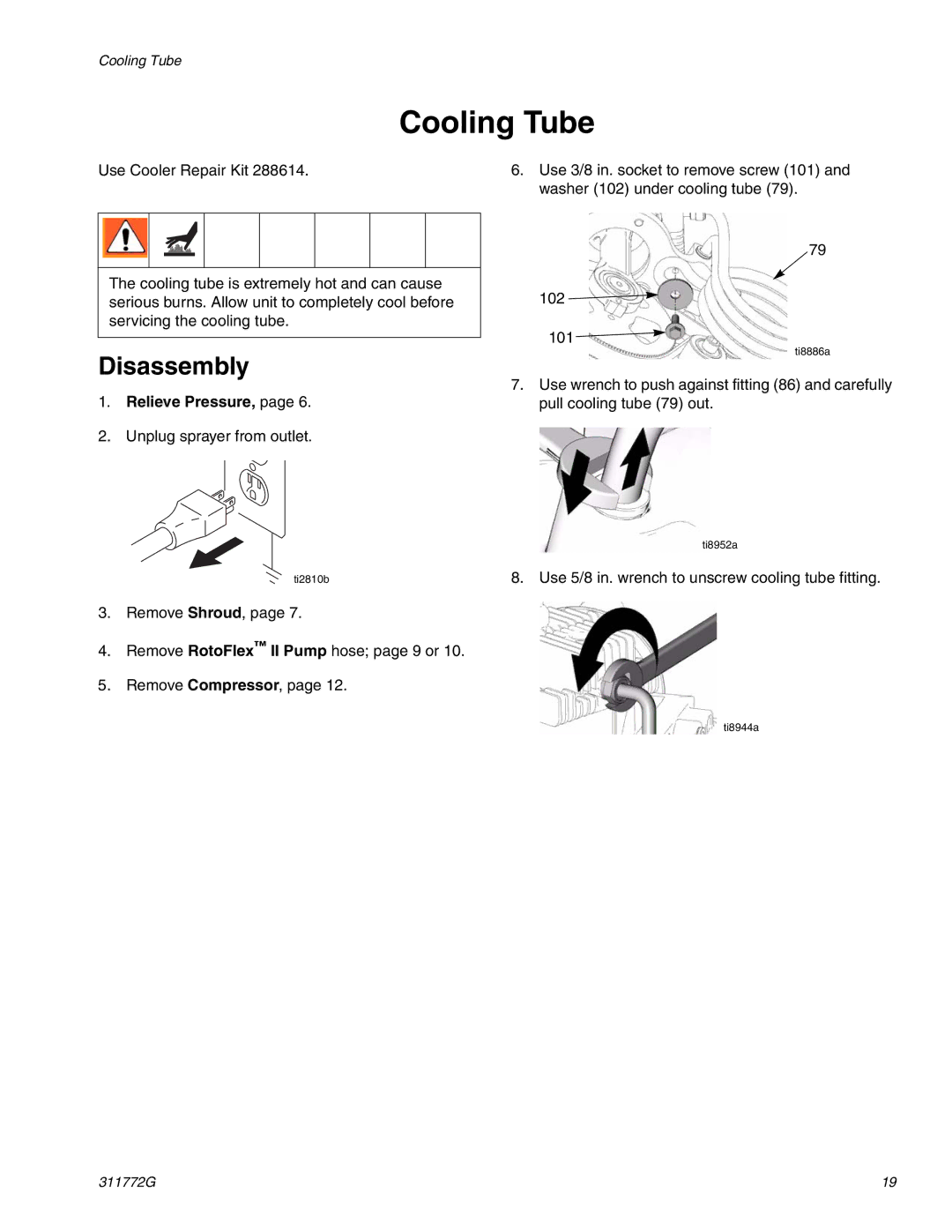 Hitachi RTX 900 important safety instructions Cooling Tube 