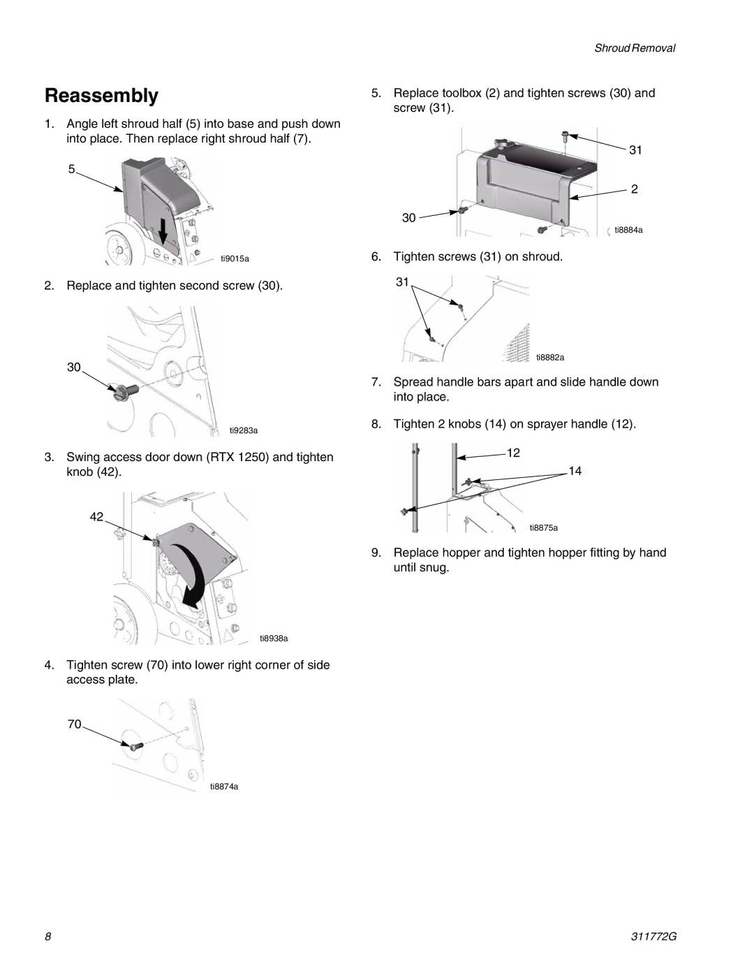 Hitachi RTX 900 important safety instructions Reassembly 