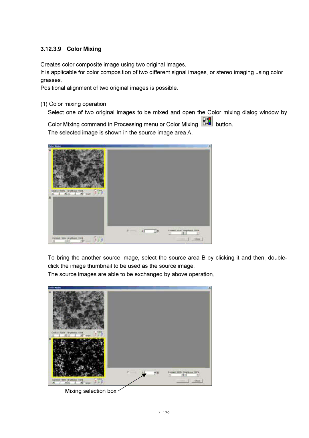 Hitachi S-4800 manual Color Mixing 