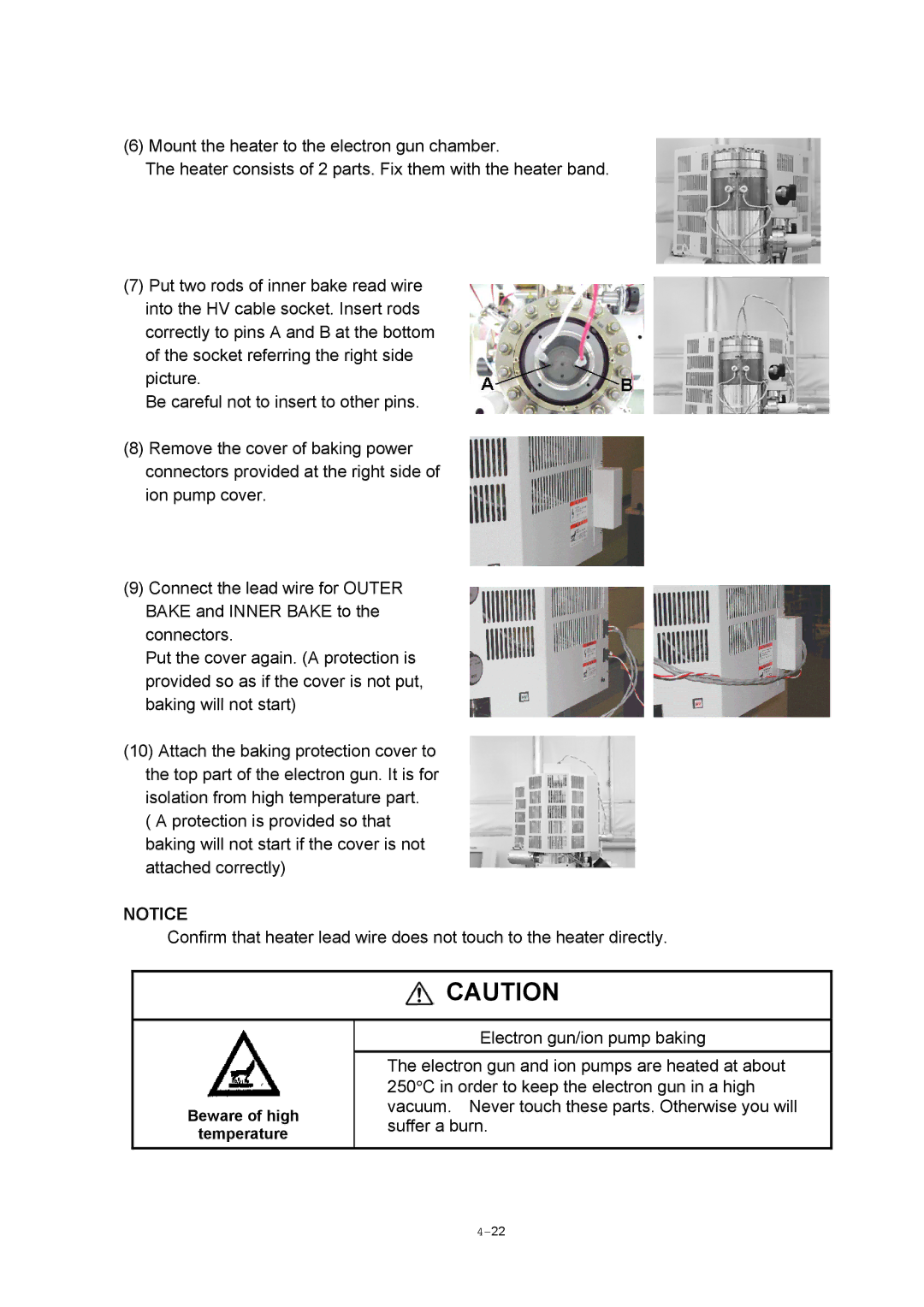 Hitachi S-4800 manual Beware of high Temperature 