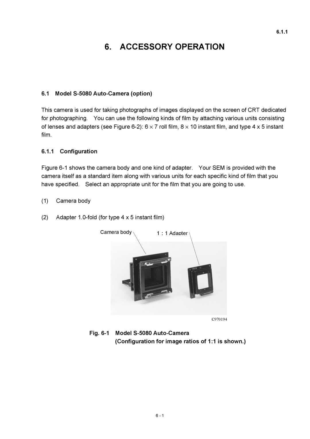 Hitachi S-4800 manual Model S-5080 Auto-Camera option, Configuration 