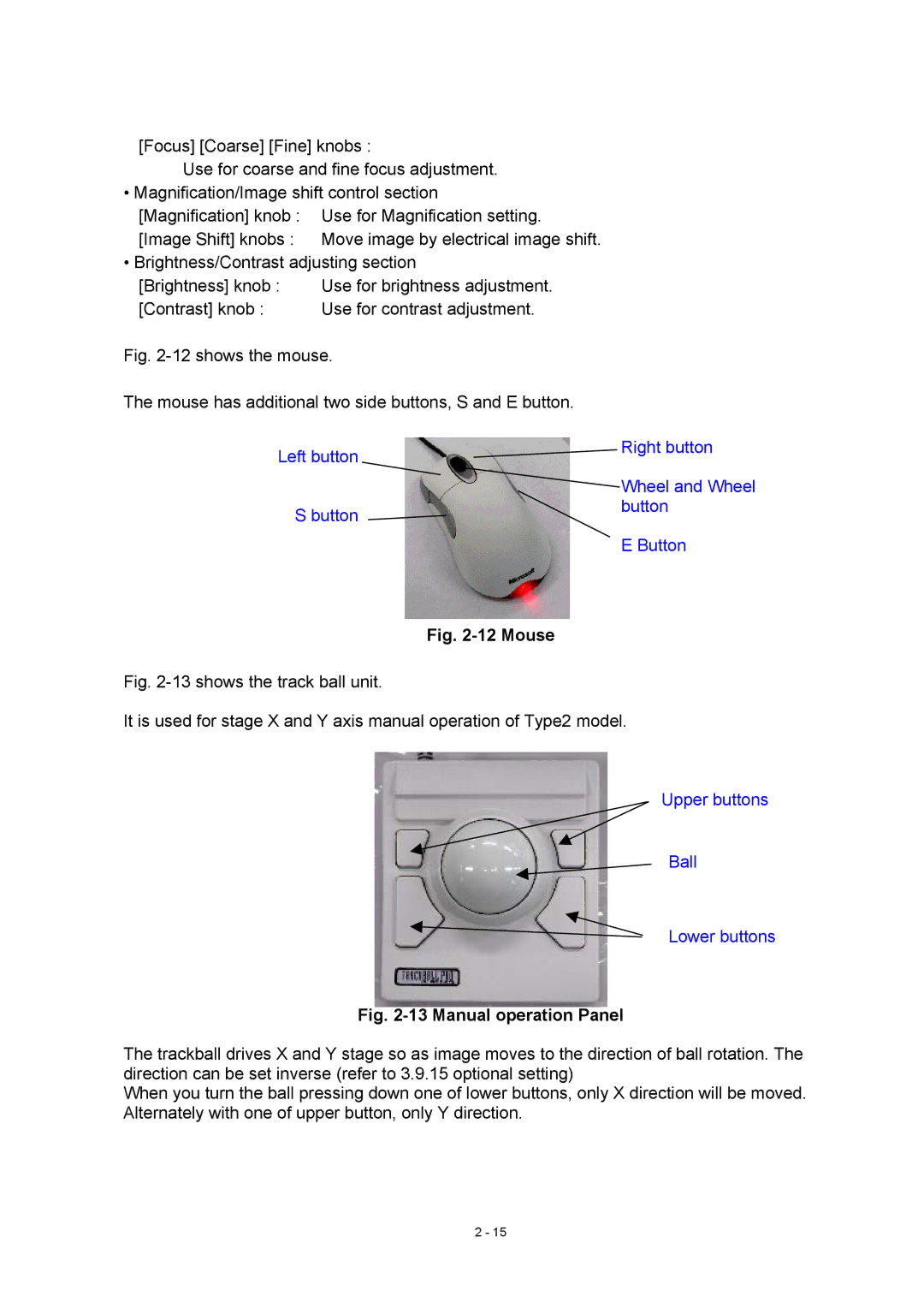 Hitachi S-4800 manual Mouse 