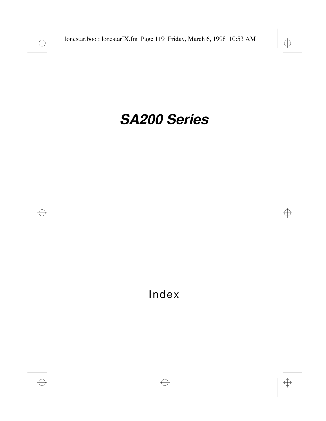 Hitachi SA200 manual Index 