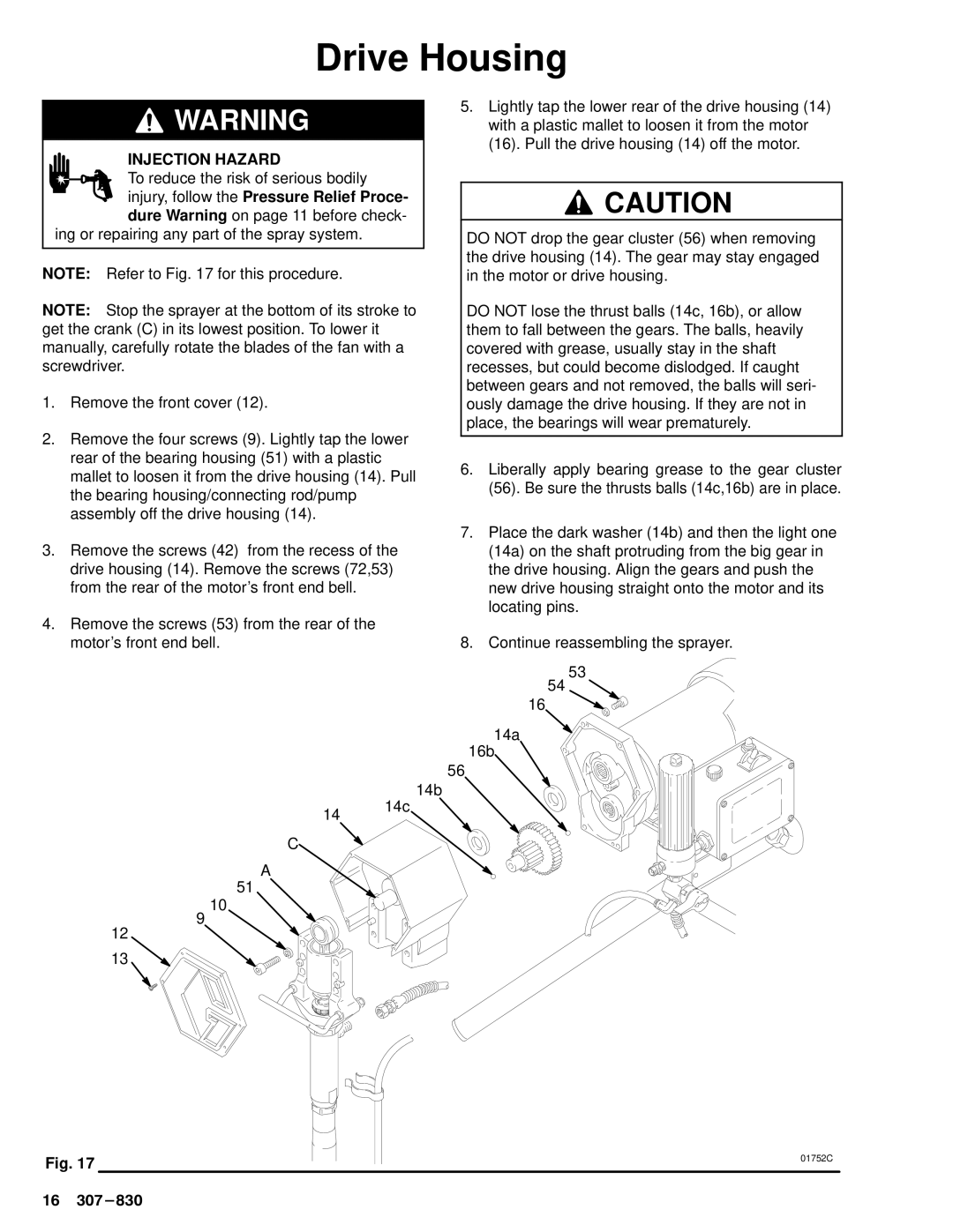 Hitachi SERIES D, 220-856 manual Drive Housing 