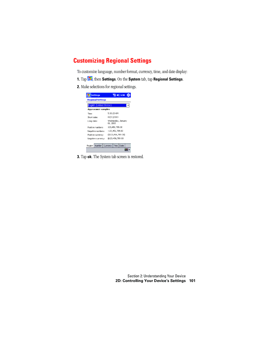 Hitachi SH-G1000 manual Customizing Regional Settings 