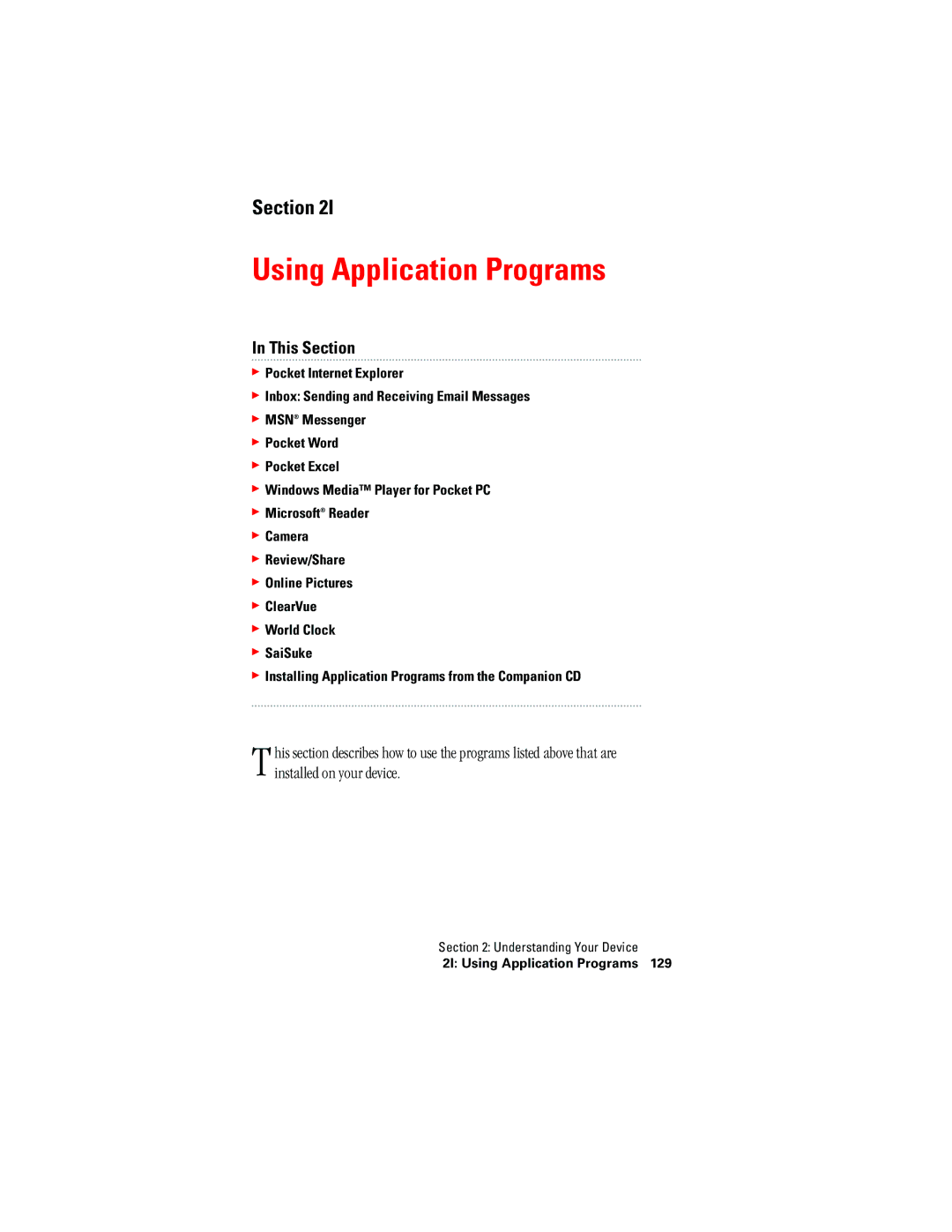 Hitachi SH-G1000 manual Using Application Programs 