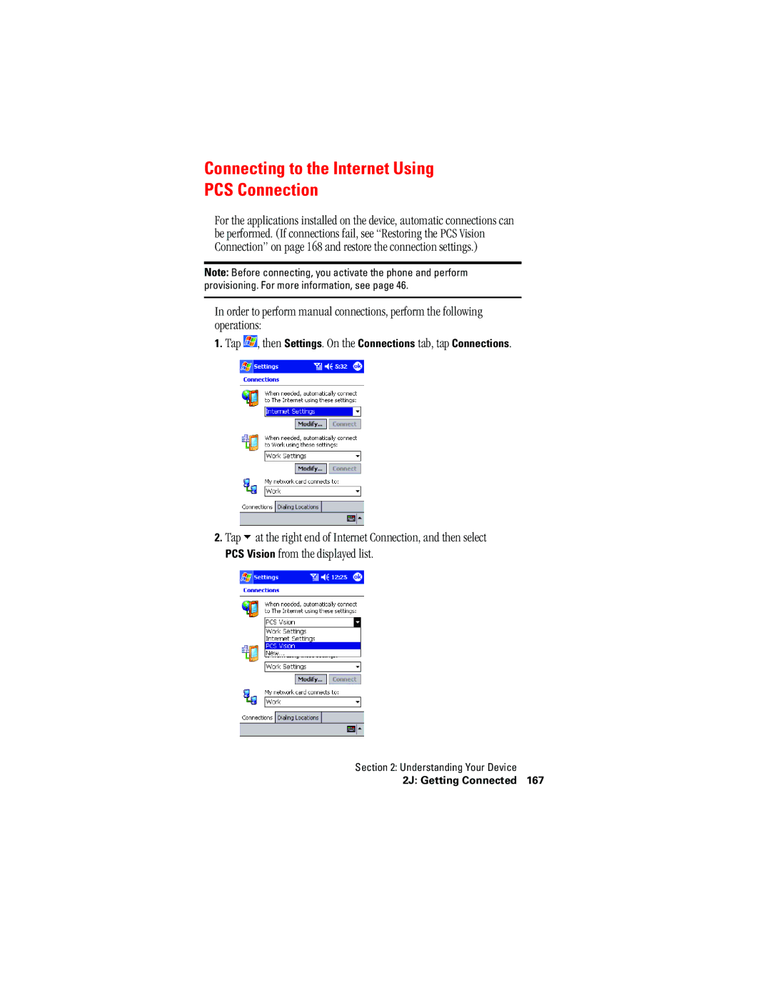 Hitachi SH-G1000 manual Connecting to the Internet Using PCS Connection 